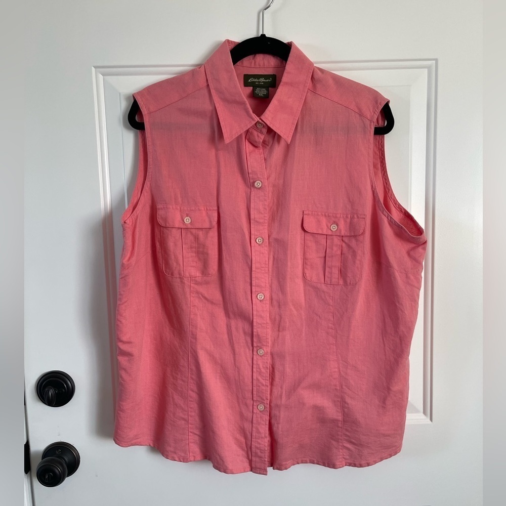 Eddie Bauer linen blend button up XXL